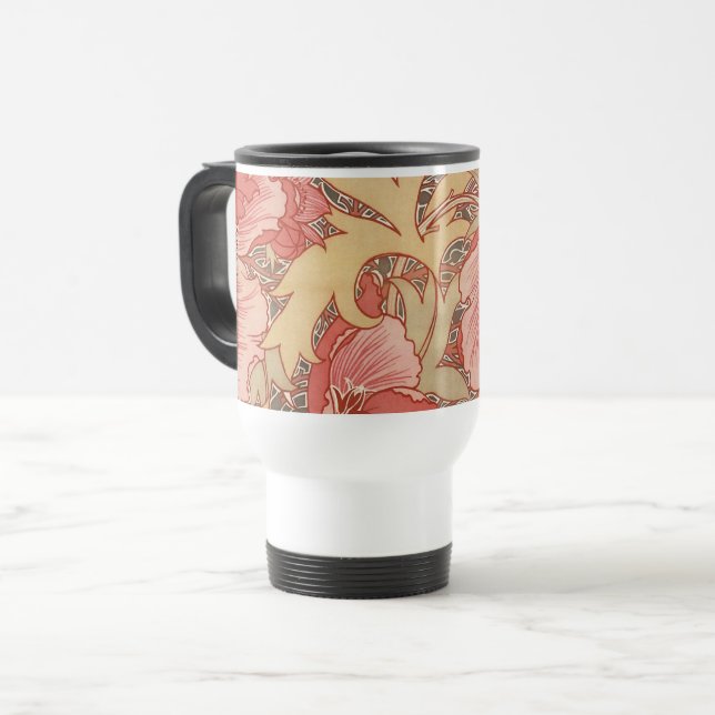 William Morris Poppies Floral Reisebecher (Vorderseite Links)