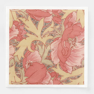 William Morris Poppies Floral Serviette