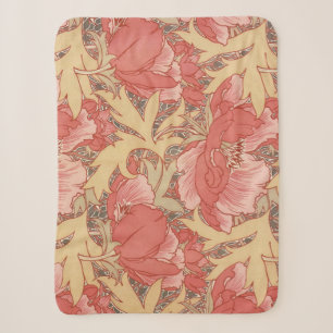 William Morris Poppies Floral Sherpadecke