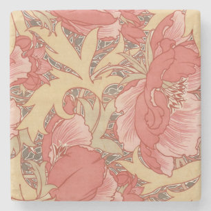 William Morris Poppies Floral Steinuntersetzer