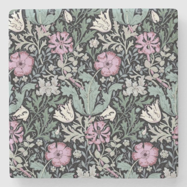 William Morris Poppy Botanical Victorian Wallpaper Steinuntersetzer (Vorderseite)