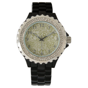 William Morris Poppy Classic Floral Green Armbanduhr