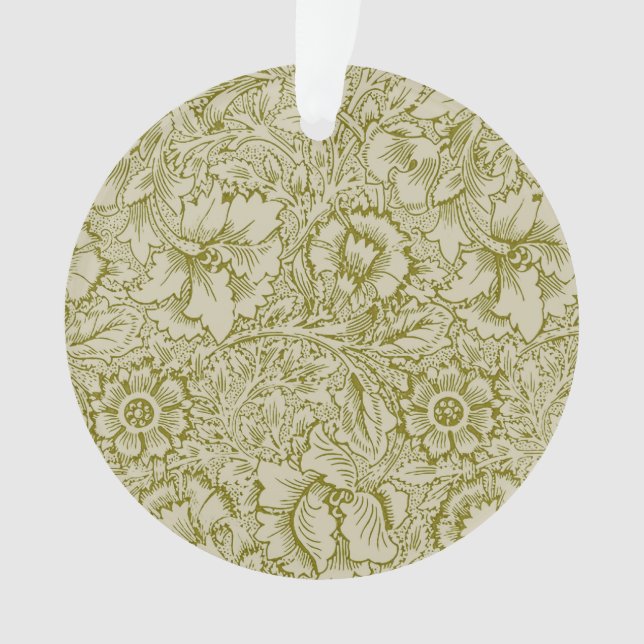 William Morris Poppy Classic Floral Green Ornament (Vorderseite)