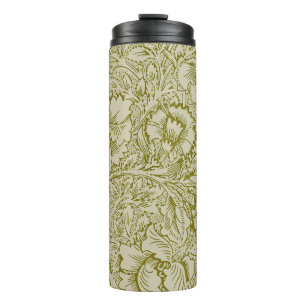 William Morris Poppy Classic Floral Green Thermosbecher