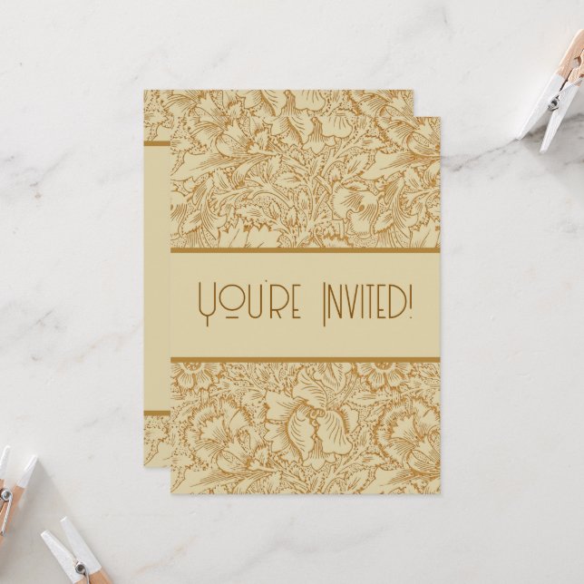 William Morris Poppy Floral Wallpaper Einladung (Vorderseite/Rückseite Beispiel)