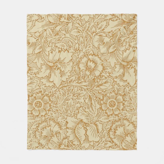 William Morris Poppy Floral Wallpaper Fleecedecke (Vorderseite)