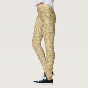 William Morris Poppy Floral Wallpaper Leggings