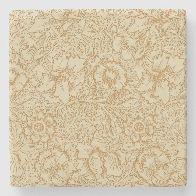 William Morris Poppy Floral Wallpaper Steinuntersetzer (Vorderseite)