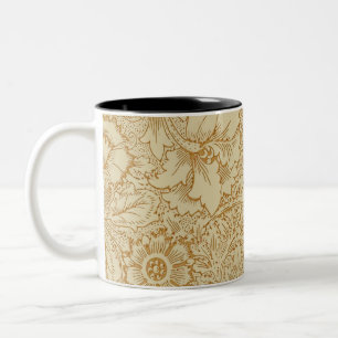 William Morris Poppy Floral Wallpaper Zweifarbige Tasse