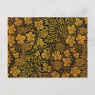 William Morris populäres Muster, Golden Floral Postkarte