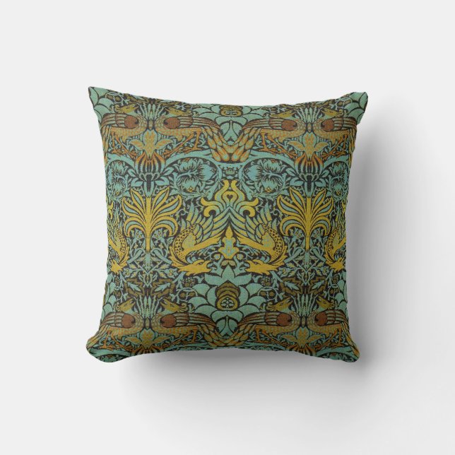 William Morris Pre-Raphaelite Dragon Pillow Kissen (Vorderseite)