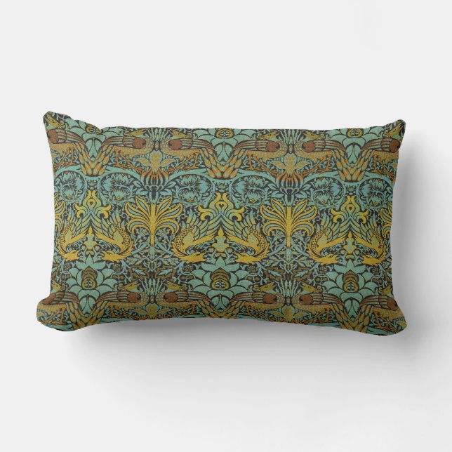 William Morris Pre-Raphaelite Dragon Pillow Lendenkissen (Vorderseite)