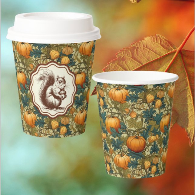 William Morris Pumpkin Eichhörnchen-Papiertasse Pappbecher (Autumn entertaining made easy!)