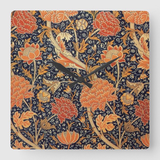 WILLIAM MORRIS QUADRATISCHE WANDUHR (Vorderseite)