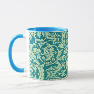 William Morris Queen Anne Blaugrüne Vogelblumen-Ku Tasse