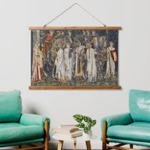 William Morris Quest for Holy Grail: Schildwald Wandteppich Mit Holzrahmen