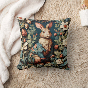 William Morris Rabbit Throw Pillow Kissen