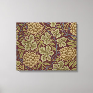 William Morris Rebe Weinranke Rot Grün Kunst Leinwanddruck