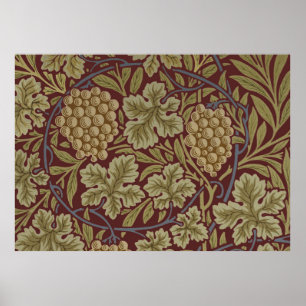 William Morris Rebe Weinranke Rot Grün Kunst Poster
