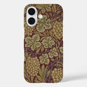 William Morris Reben-Traube Rot Grün Kunst iPhone 16 Hülle