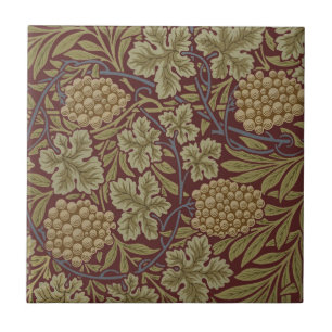 William Morris Reben-Traube Rot Grün Kunst Fliese