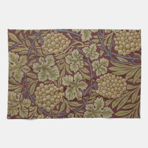 William Morris Reben-Traube Rot Grün Kunst Handtuch