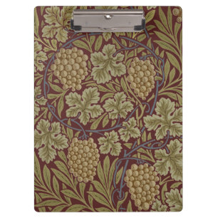 William Morris Reben-Traube Rot Grün Kunst Klemmbrett