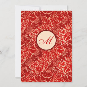 William Morris Red Blätter Wedding Invitation Einladung
