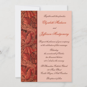 William Morris Red Blätter Wedding Invitation Einladung