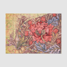 William Morris RED BLUME Tissue Paper Seidenpapier