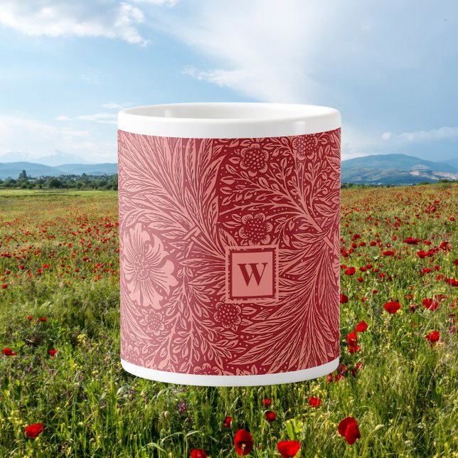 William Morris Red Marigold Pattern mit Initial Jumbo-Tasse (Von Creator hochgeladen)