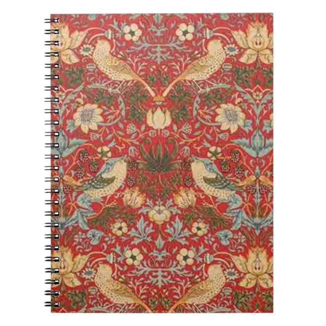 William Morris Red Strawberry Thief Notizblock (Vorderseite)