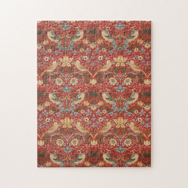 William Morris Red Strawberry Thief Puzzle (Vertikal)