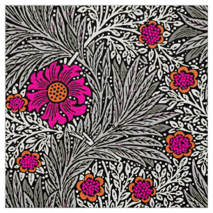 William Morris-Ringelblume, Graues/Grau und Weiß Stoff