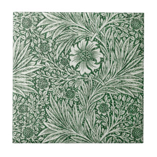 William Morris Ringelblume grün floral Blume Fliese
