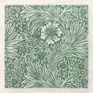 William Morris Ringelblume grün floral Blume Glasuntersetzer