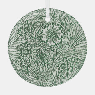 William Morris Ringelblume grün floral Blume Ornament Aus Glas