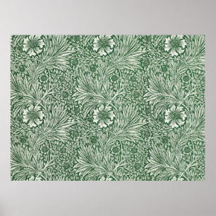 William Morris Ringelblume grüne florale Blumen Ta Poster