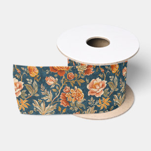 William Morris Ringelblume Vintage-Blumenmuster Satinband