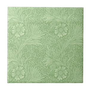 William Morris-Ringelblumen-(grünes) Muster Fliese