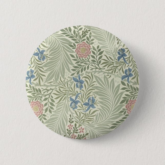 William Morris Rittersporn-Blumen-Wallpaper Button (Vorderseite)