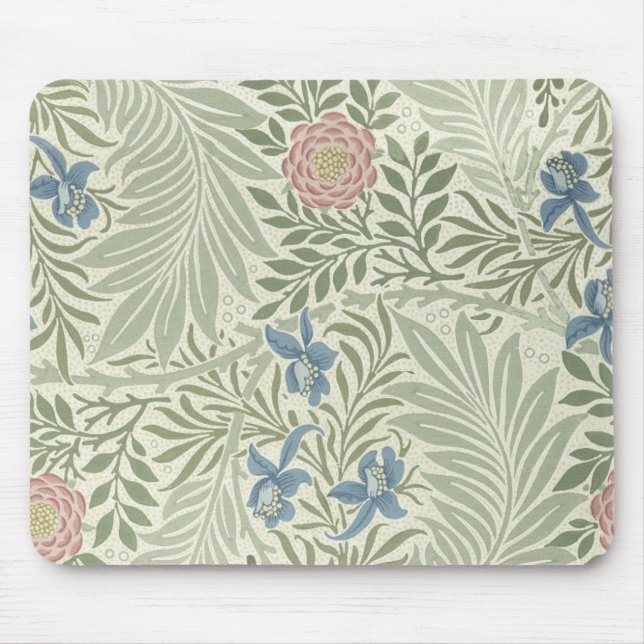 William Morris Rittersporn-Blumen-Wallpaper-Muster Mousepad (Vorne)