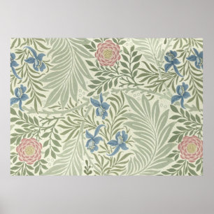 William Morris Rittersporn-Blumen-Wallpaper-Muster Poster