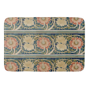 William Morris Rosa Florale Seidenstickerei Antik Badematte