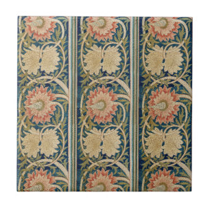 William Morris Rosa Florale Seidenstickerei Antik Fliese