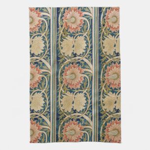 William Morris Rosa Florale Seidenstickerei Antik Geschirrtuch