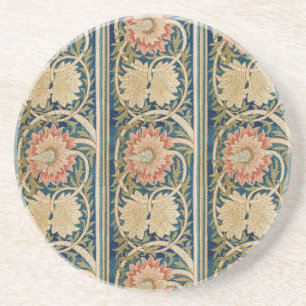 William Morris Rosa Florale Seidenstickerei Antik Getränkeuntersetzer
