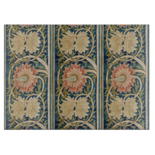 William Morris Rosa Florale Seidenstickerei Antik Schneidebrett