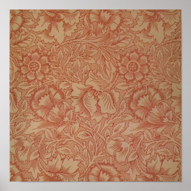 William Morris Rosa Mohnblume Blumen Poster (Vorne)