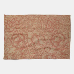 William Morris Rosa Mohnblumen-Blumenmuster Geschirrtuch